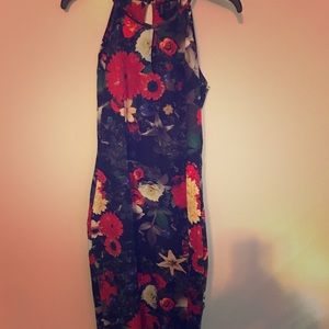 Spandex floral tank dress
